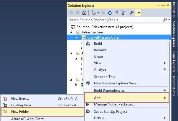 Adding New Folder in Project